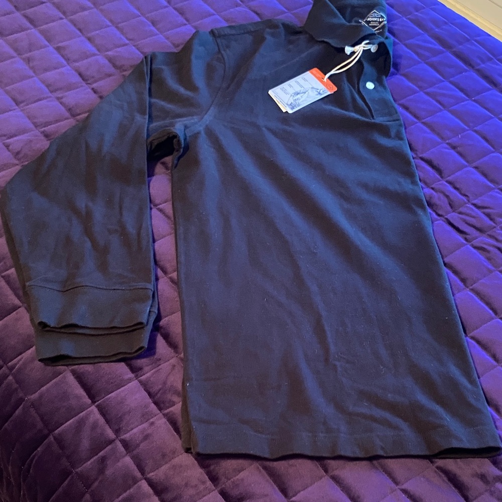 Men's Black Long Sleeve Polo Shirt
